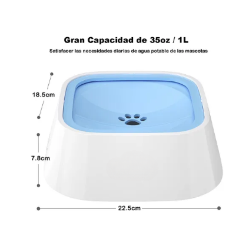 Plato Tazón De Perro Gato 1 Lt Dispensador De Agua Antiderrame - Image 5